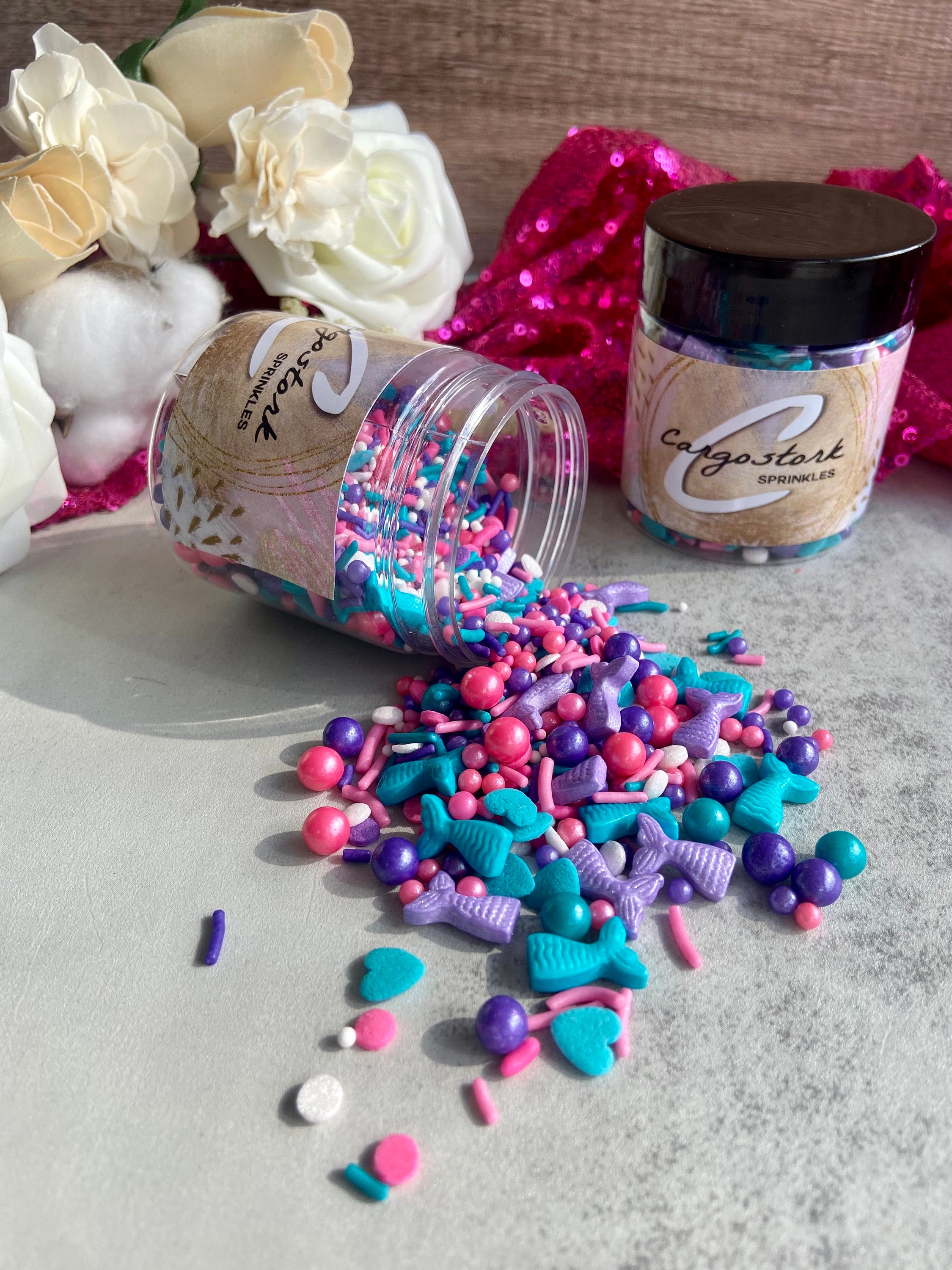 Custom Mermaid Sprinkles Jimmies Pink Purple Teal Blue Etsy