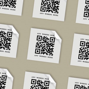 Code QR personnalisé- Carré Merci pour votre entreprise Autocollants- Étiquettes brillantes- Emballage personnalisé- Petite entreprise- Avis etsy positifs