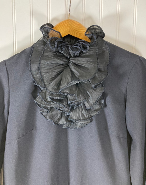 Vintage Black Ruffled Blouse - image 3