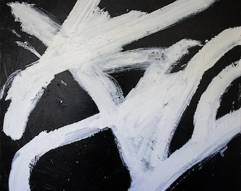 Abstract black and white 36x36