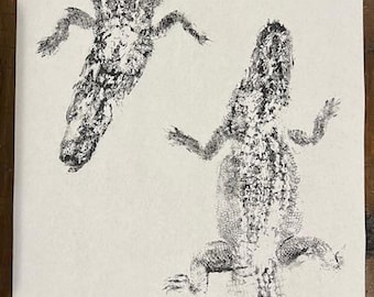 Digital Download, Gyotaku alligator twins