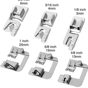 Nähfuß für Rollsäumer,Rollsaum-Nähfuß,Rollsaum-Nähfuß,Nähmaschinen-Nähfuß,  3 mm–8 mm, 6 Größen (3mm)