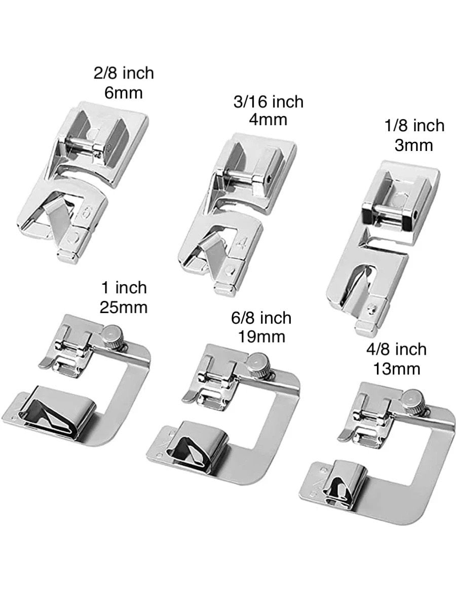 3mm/4mm/6mm Rolled Hem Feet Domestic Sewing Machine Foot Presser Foot For  Brother Singer Janome Babylock Kenmore Sew Accessories