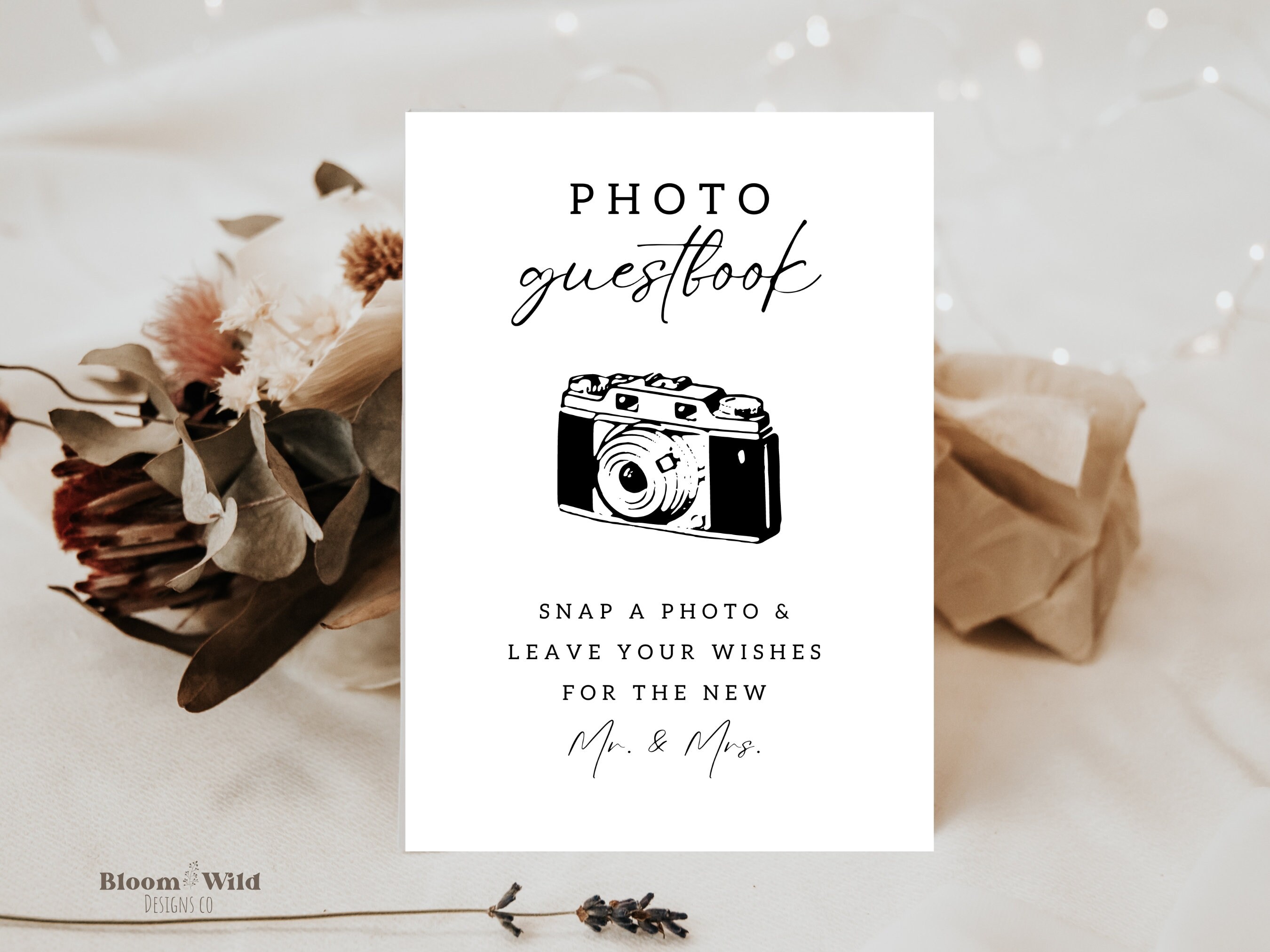 Canva Photobook Sign, Photo Guestbook Sign Template Canva, Photobook