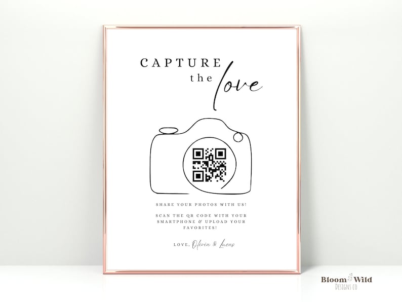 QR Code for Photo Sharing Wedding Capture the Love Qr Code - Etsy