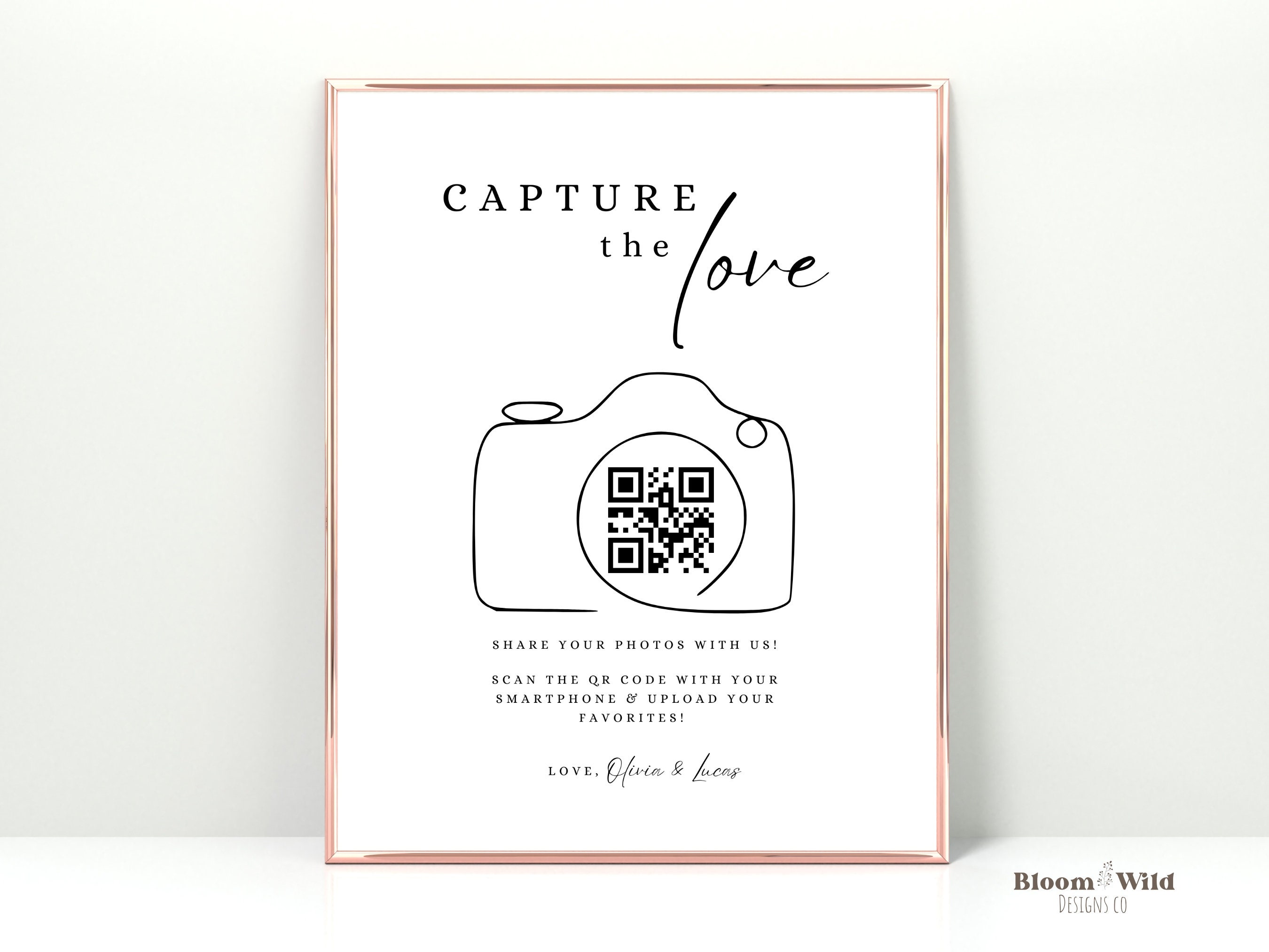 QR Code for Photo Sharing Wedding Capture the Love Qr Code - Etsy Australia