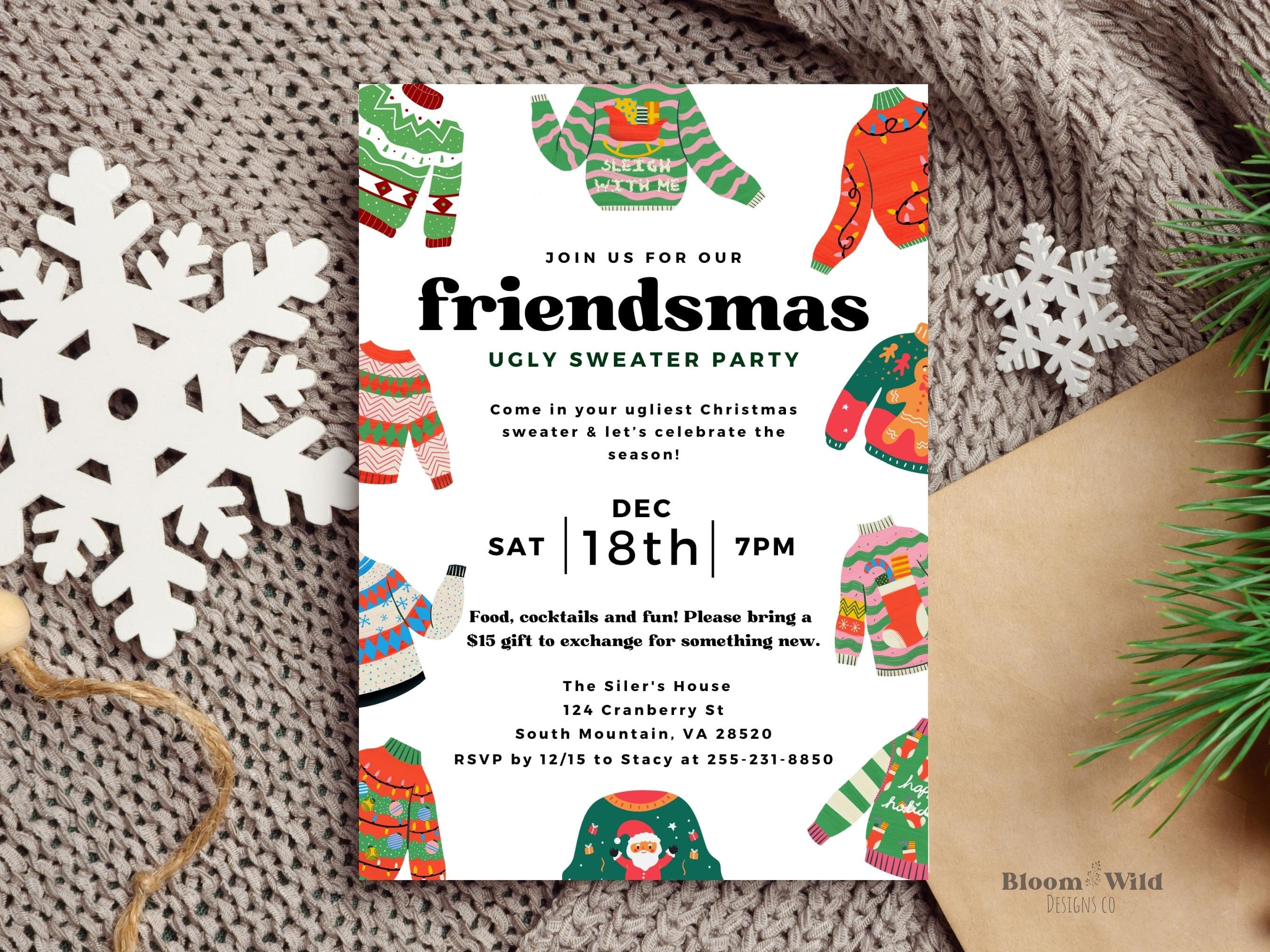 open lace back dress Company Christmas Party Invitations