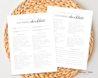 Short Term Rental Cleaning Checklist, Airbnb Cleaning Service Template, Vacation Rental Cleaning Turnover, Cleaning Service Checklist Canva