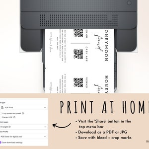 Wedding QR Code Sign Printable Boho, Honeymoon Fund QR Code Sign, Venmo ...