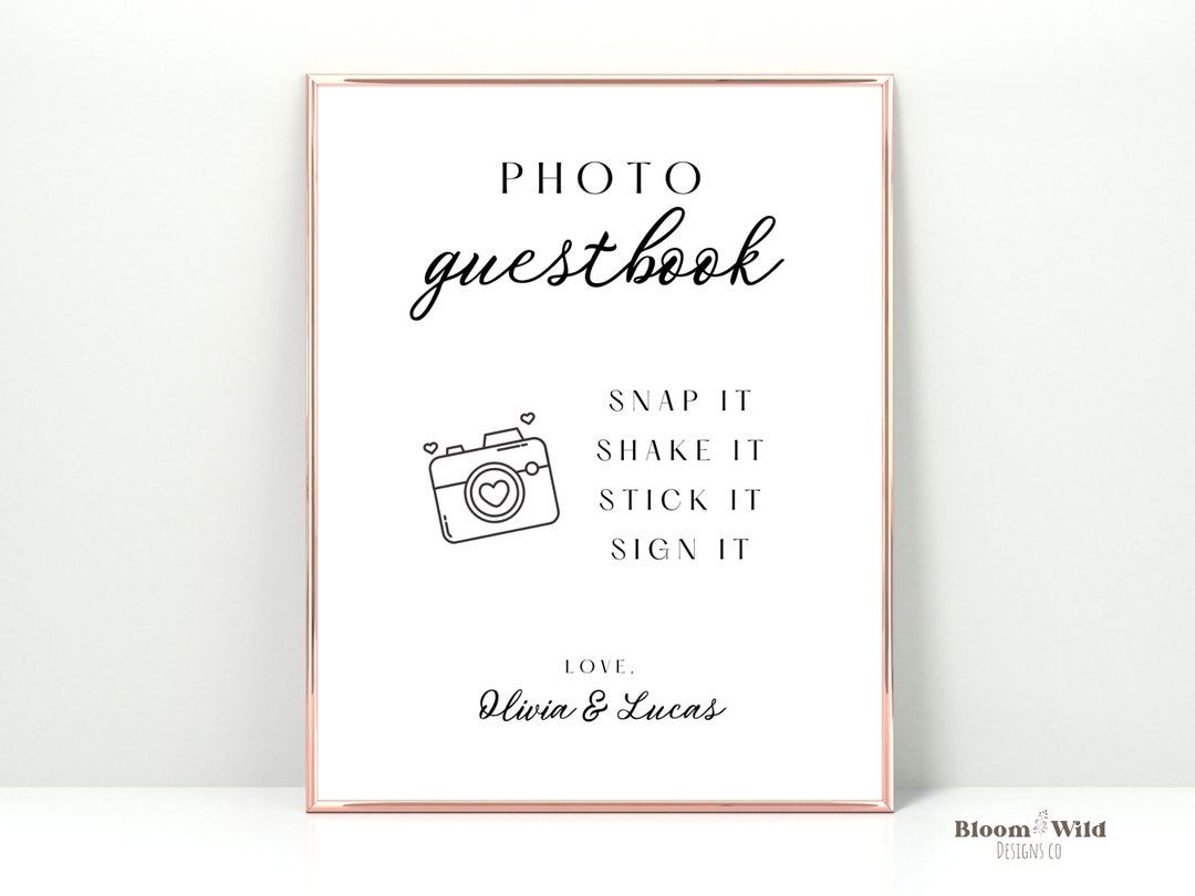 Free Printable Photo Guest Book Sign Template Free Printable Photo Guest Book Sign Template