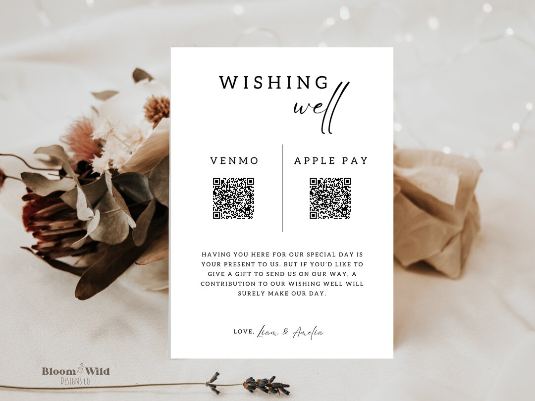 Wedding Qr Code Wishing Well Modern Wedding Cash Registry Sign cara-nak-buat-qr-code-yang-boleh-letak-gambar-dan-video