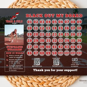 Black Out My Board Track and Field, Ulotka na zbiórkę funduszy na lekkoatletykę, Edytowalna zbiórka funduszy na biegi przełajowe, Wypełnij moje buty do biegania
