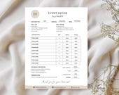 Event Decorator Invoice Template, Wedding Decor Invoice Template, Party Equipment Rental Invoice, Event Planner Invoice Editable in Canva