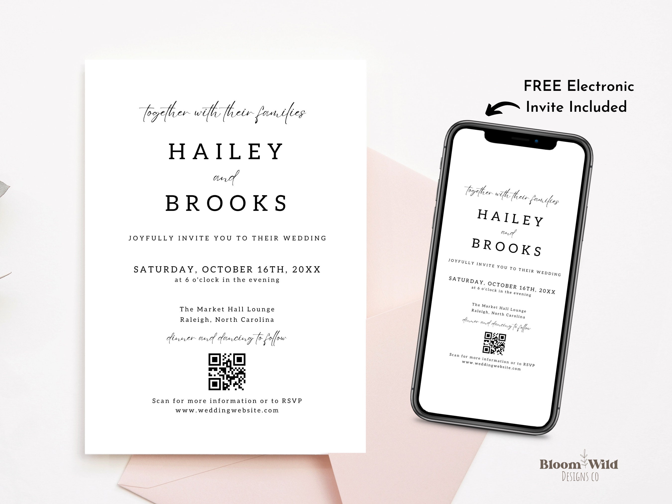 Wedding Invitation Qr Code Rsvp, Wedding Invitation Rsvp QR Canva