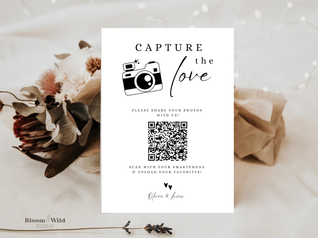 Capture The Love QR Code Wedding Photo Signs Canva Share The Love capture-the-love-qr-code-wedding-photo-signs-canva-share-the-love