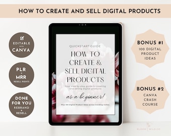 How to Create And Sell Digital Products, with Private Label Rights, Passive Income Ideas, Plr Small Business using Canva, Digital Marketing