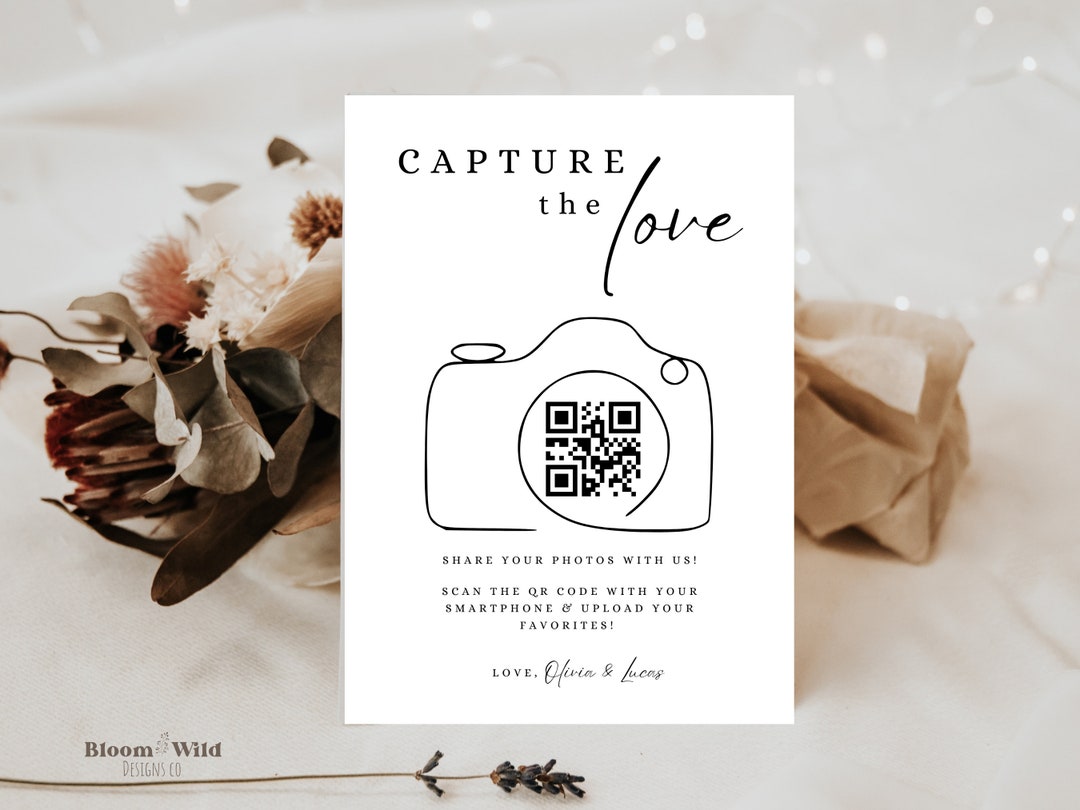 QR Code For Photo Sharing Wedding Capture The Love Qr Code Sign Share 