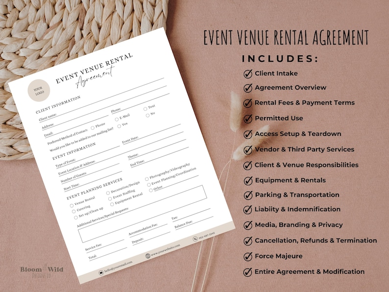 Event Venue Rental Template, Event Center Rental Agreement Contract ...