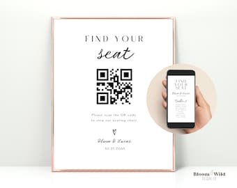 Editable Wedding Seating Chart Template With QR Code (digital) - Etsy