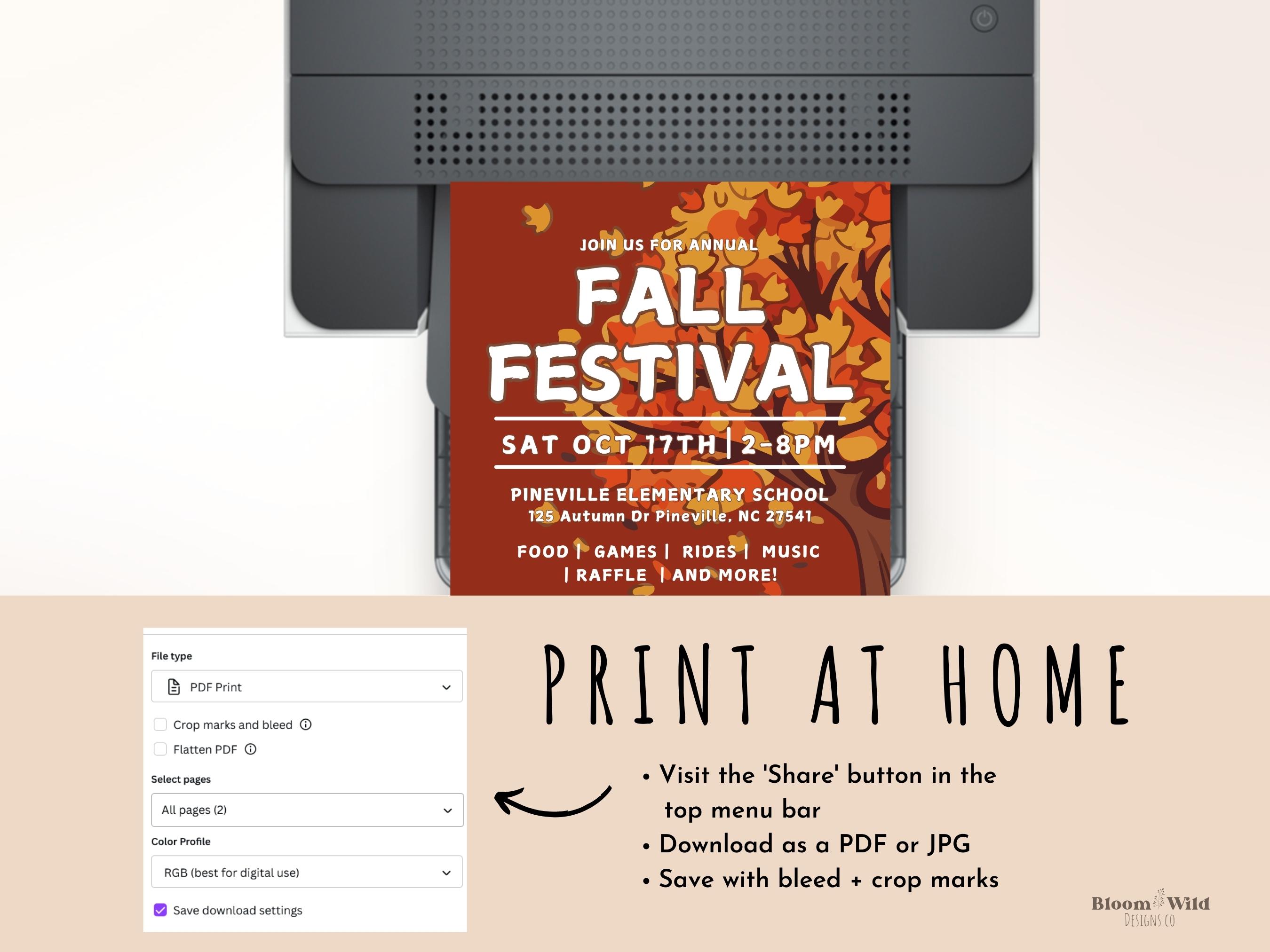 Fall Raffle Poster Fall Festival Flyer Canva, Fall Festival Fundraiser, Fall Festival ...