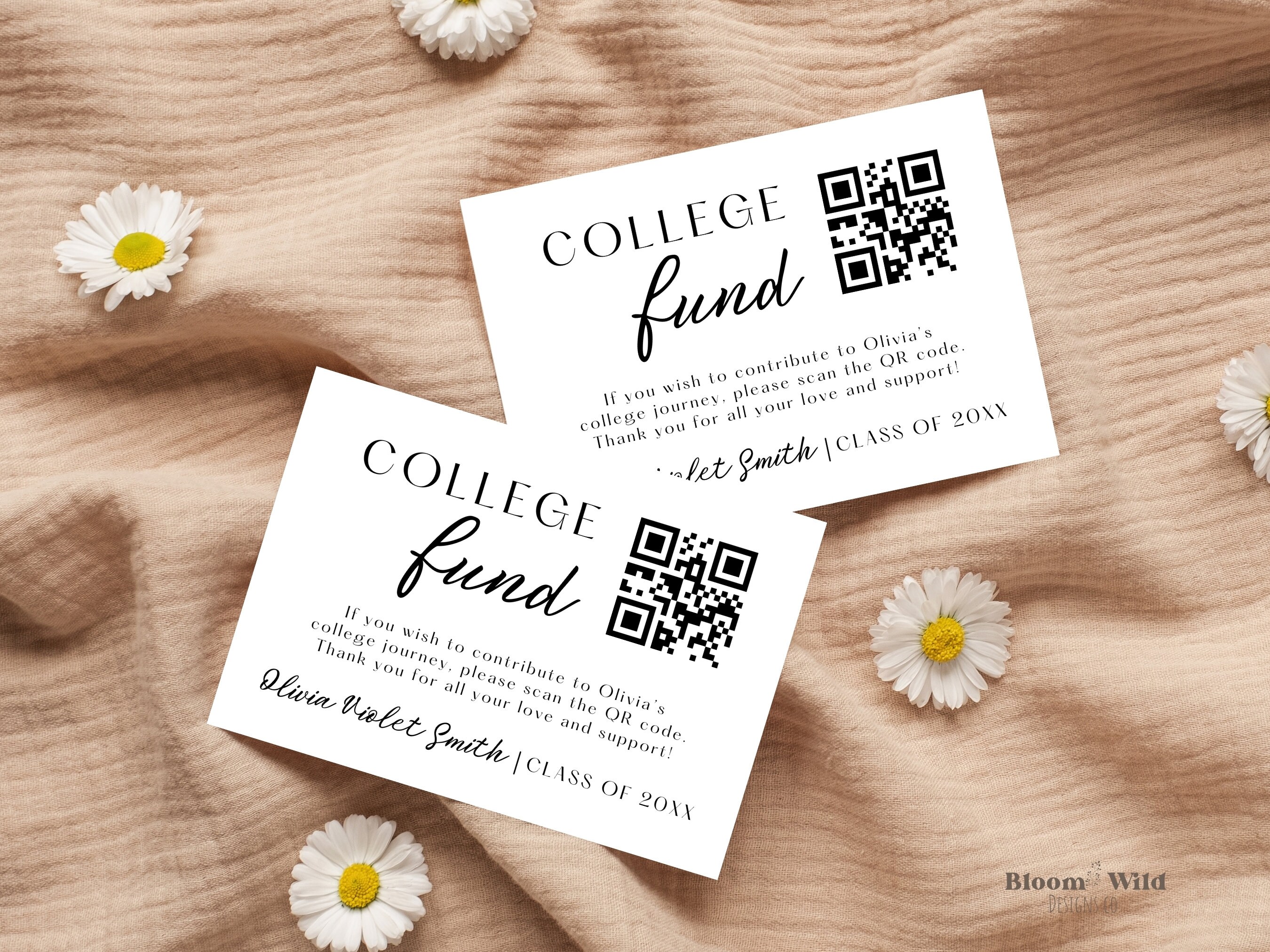 Graduation Party Invitation Insert Card With QR Code, Graduation QR ...
