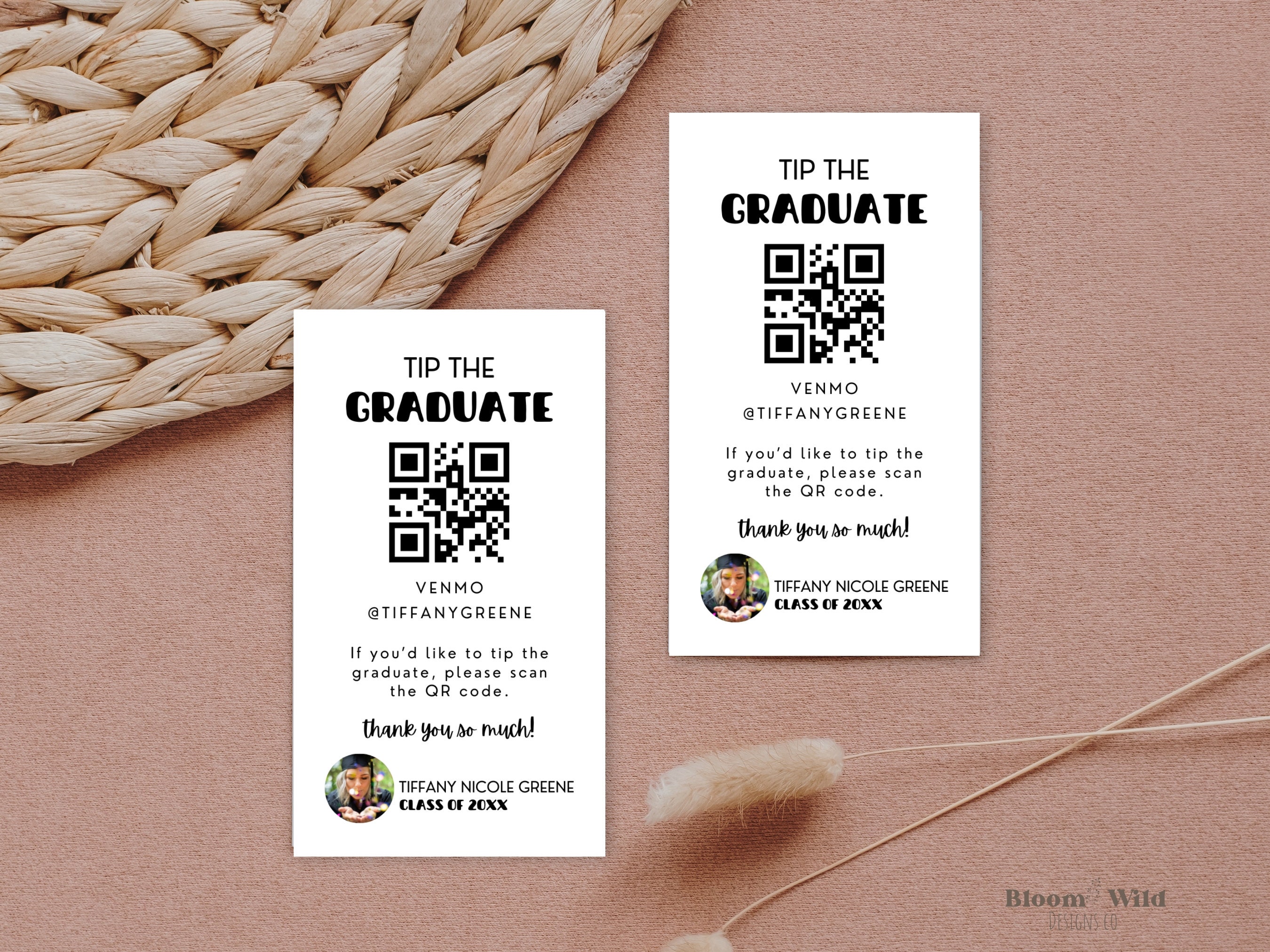 Graduation QR Code Insert, Insert Card Graduation, Tip the Graduate ...