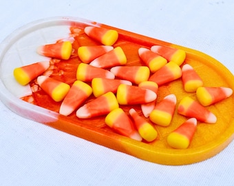 Halloween Snack Tray, Halloween Décor, Gift for Her, Halloween Party Décor, Fall Home Décor, Candy Corn Serving Tray, Goth Trinket Tray