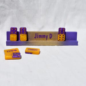 Dominoes Trays/Racks, Custom Domino Tray Set, Personalized Wood Domino Rack Set, Domino Tiles Holders, Domino Lover Gift, Domino Organizer