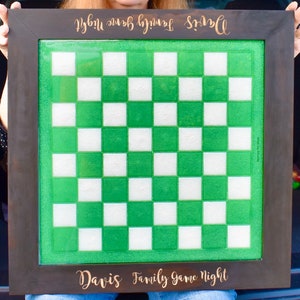 Personalized Chess Set Gift, Custom Competition Size Chess Set, Engraved Chess Set, Custom Chess-Checkers Set, Extra Large Resin Chess Game