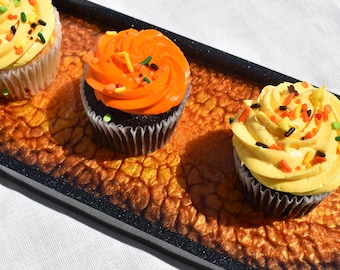 Halloween Serving Tray, Halloween Décor, Gift for Her, Halloween Party Décor, Fall Home Décor, Autumn Oval Platter, Goth Trinket Tray