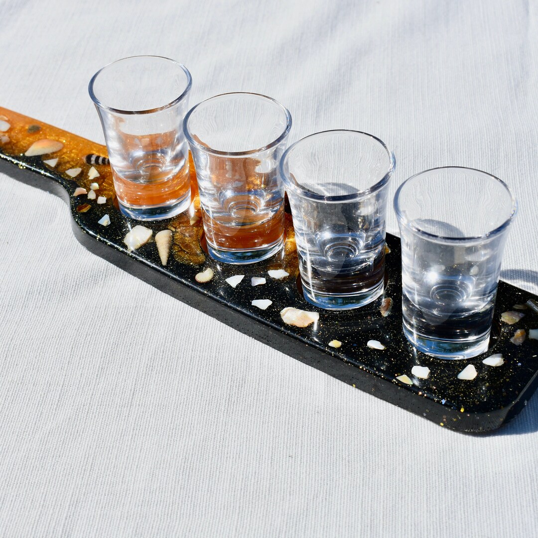 Shot Glass Paddle • Black & Gold Shot Glass Paddle • Fraternity Shot ...