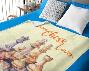 Chess Lover Throw Blanket, Chess Lover Gift, Chess Blanket, Chess Gift for Him, Blanket for Her