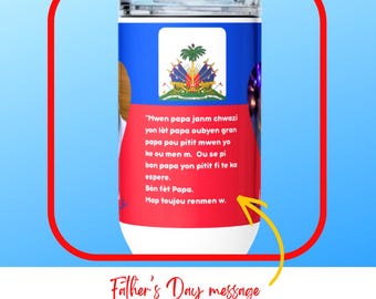 Dad & Daughter Personalized MUG Gift, Haitian Father’s Day Travel Mug, Father’s Day Gift, Personalized Photo Mug for Dad, Dad Birthday