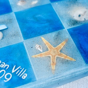 Ocean Chess Set, Father’s Day Gift,  Beach Themed Chess, Starfish Sand Dollar Seashells, Personalized Beach Decor, Beach Life, Coastal Decor
