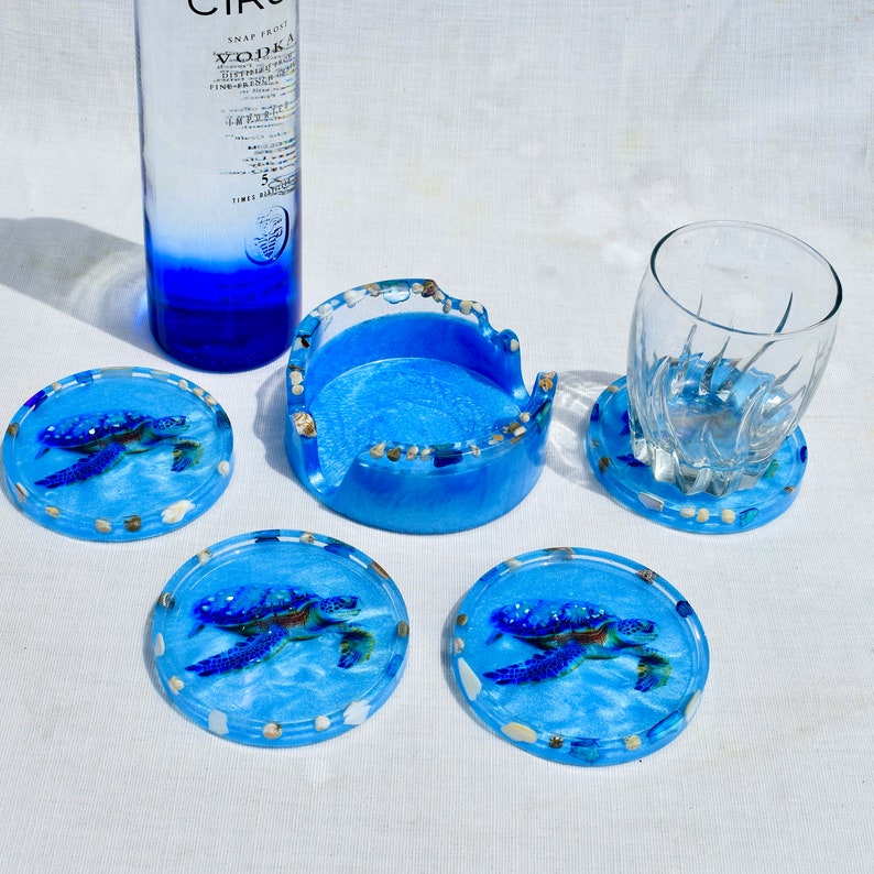SparrowArtVibesShop Sea Turtle Coasters - Thumbnail 2