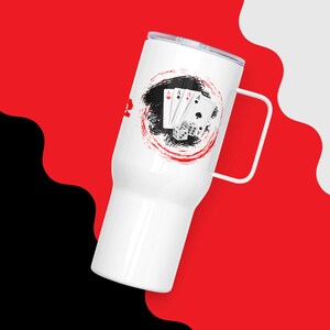 Taza de viaje de jugador de cartas • Taza de regalo de naipes • Regalo personalizado de jugador de cartas • Taza de viaje de cuatro ases • Taza personalizada • Regalo de solitario
