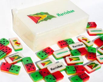 Guyana Flag Dominoes, Personalized Domino Set, Custom Dominoes, Dominoes for Her Him, Domino Birthday Gift, Custom Dominoes, Father's Day