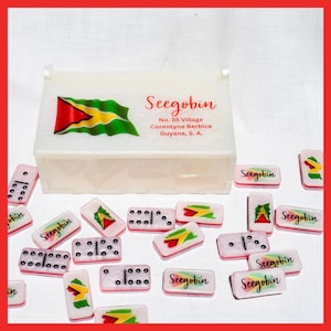 Guyana Dominoes, Guyanese Gift for Him – Her, Caribbean Personalized Gift, Custom Dominoes, Guyana Flag, Man Cave Gift, She Shed Gift