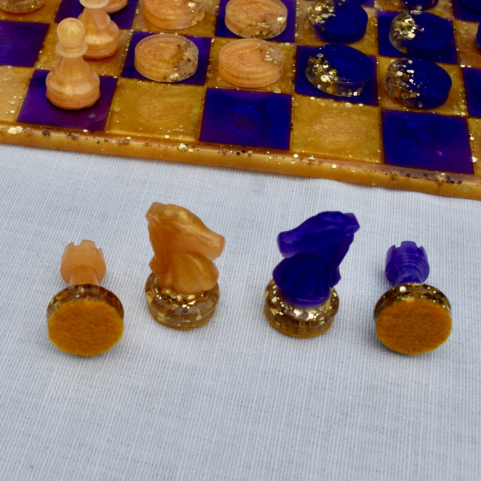 Regal Purple Gold Chess & Checkers Set • Custom Purple Gold Chess ...