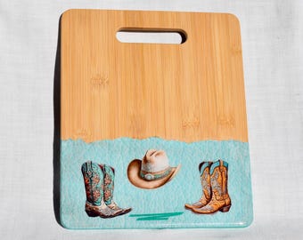 5 Pcs Cowboy Charcuterie Boards With Dipping Saucers Western Party Serving Trays Cowboy Hat Cowgirl Boot Bamboo Platter Cactus Cheese Board For Western Cowgirl Birthday Gifts Party Decorations - View #6