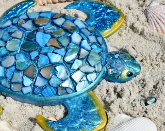 Beach themed Décor, Coastal Décor, Sea Turtle Figurine, Sea Turtle Statuette, Sea Turtle Decor, Decorative Sea Turtle, Christmas Gift