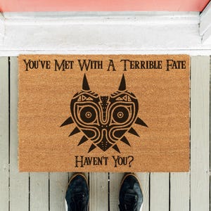 You&#39;ve Met With A Terrible Fate | Funny Doormat | Video Game Doormat | New Home Door Mat | Game Door Rug | Housewarming Gift | Nerdy Gift