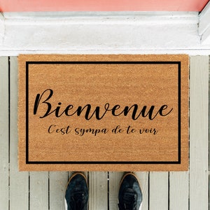 Bienvenue C'est Sympa de te Voir Doormat | Funny Doormat  | Housewarming Gift | New Home Gift | Front Rug | House Gift | Closing Gifts