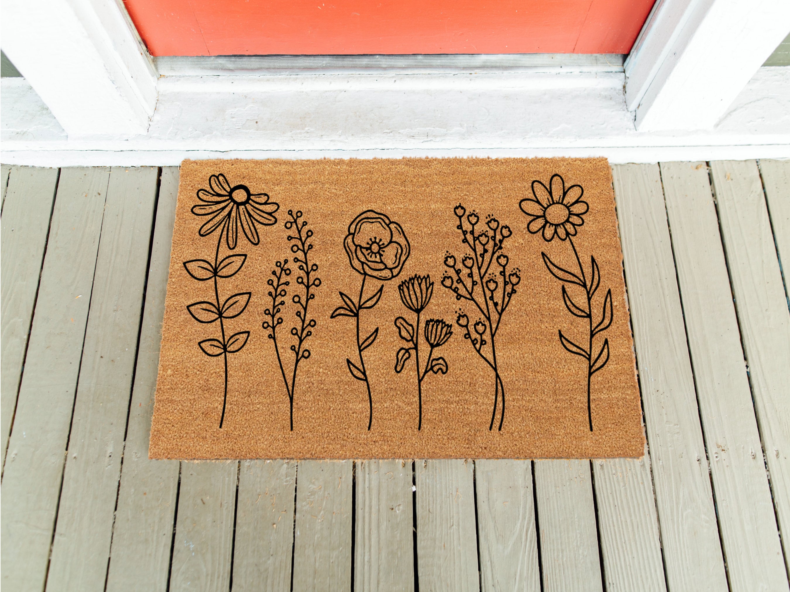 Wild Flower Door Mat Flower Doormat Wedding Gift Bridal Etsy