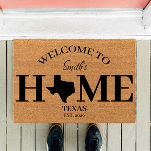 Texas Surname Doormat | Custom Doormat | Personalized Doormat | House Gift | Closing Gift | New Home Gift | Welcome Door Mat | Funny Doormat