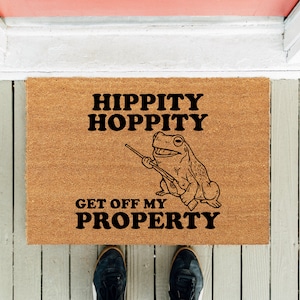 Deurmat Funny Frog: Hippity Hoppity Get off My Property