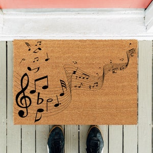 Deurmat muzieknoot | Deurmat muzikant | Housewarmingcadeau | Buitenterras | Slotcadeau | Muzikantcadeau | Verjaardagscadeau | Housewarming
