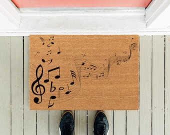 Music Note Door Mat | Musician Doormat | Housewarming Gift | Outdoor Patio | Closing Gift | Musician Gift | Birthday Gift | Housewarming