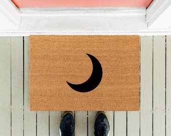 Crescent Moon Doormat | Astronomy Mat | Mother's Day Gift | Funny Doormat | Funny Door Mat | Front Rug | Classy Gift | Best Gift | Celestial