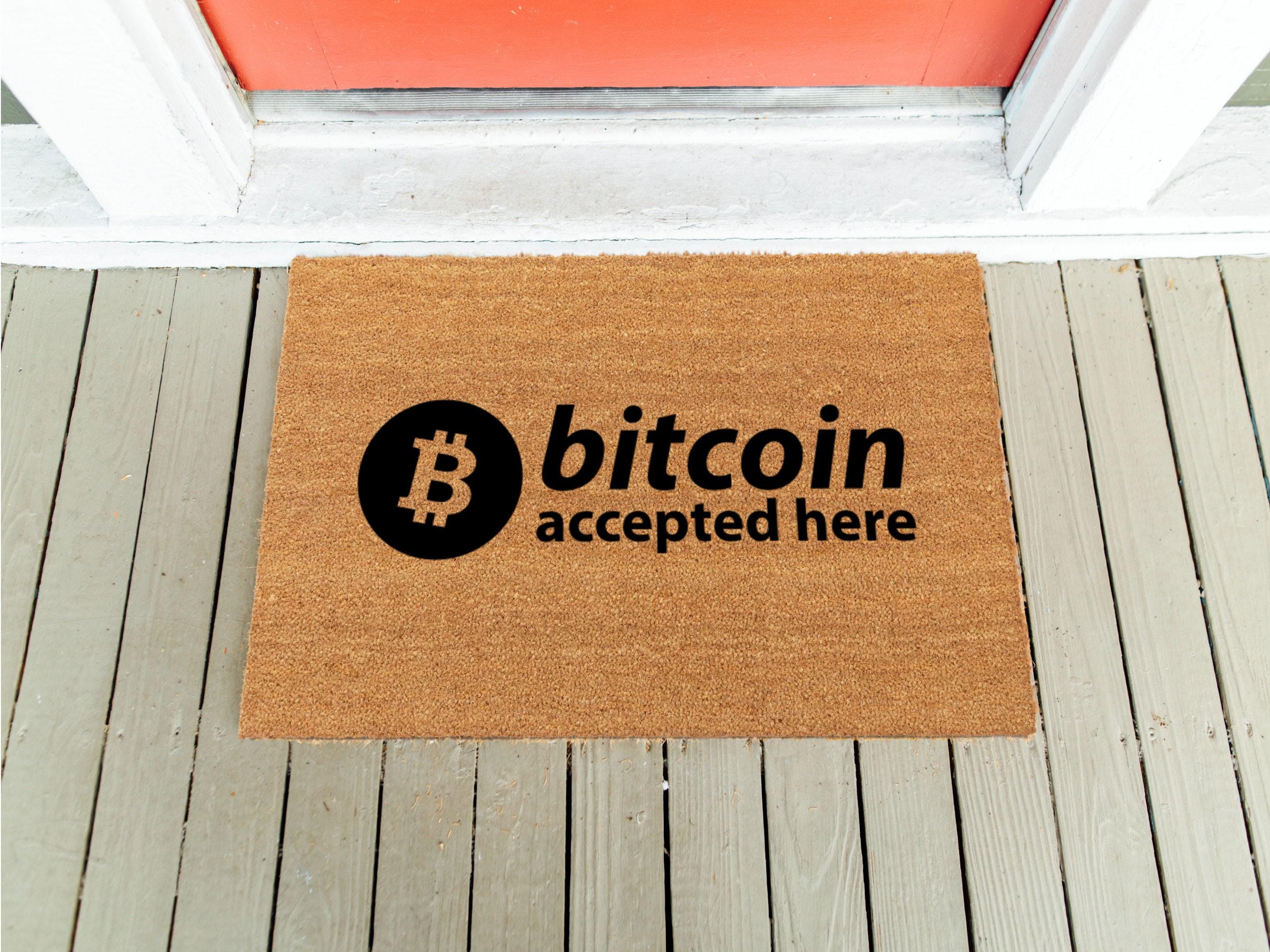 Bitcoin Accepted Here Doormat: Funny Welcome Mat - Etsy